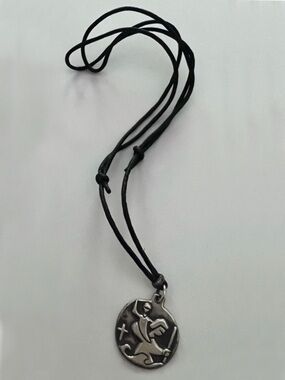 Retired James Avery St. Christopher Pendant adjustable leather necklace